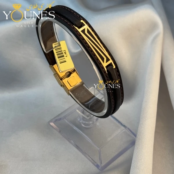 دستبند طلا چرم مردانه L119